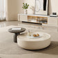 Contemporary Coffee Table Round Wooden Drum Coffee Cocktail Table