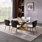 Nordic Glam Style 1/4/5/7 Pieces Dining Sintered Stone Dining Table Set for Kitchen Clearhalo 'Dining Room Sets' 'Dining Tables & Seating' 'dining_room_set' 'furn' 'furn_dining_room_set' 'Furniture' 'furniture_dining_room_set' 'Kitchen & Dining Furniture' 'kitchen&dining_furn' 'kitchen' 1200x1200_e385287c-2e1b-40b1-8f9c-4c3d6565c533