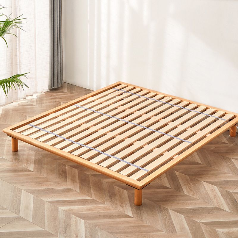 Solid Wood Platform Bed Scandinavian Low Profile Bed Frame in Brown Clearhalo 'Bedroom Furniture' 'Beds' 'furn' 'furn_beds' 'Furniture' 1200x1200_e38554a3-a27e-4f5f-ab8d-6eeaab6842a1