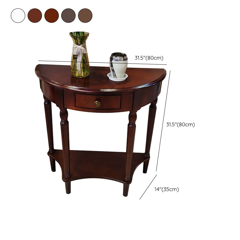 Tavolo da console di legno vittoriano Half Moon Console Table per Hall