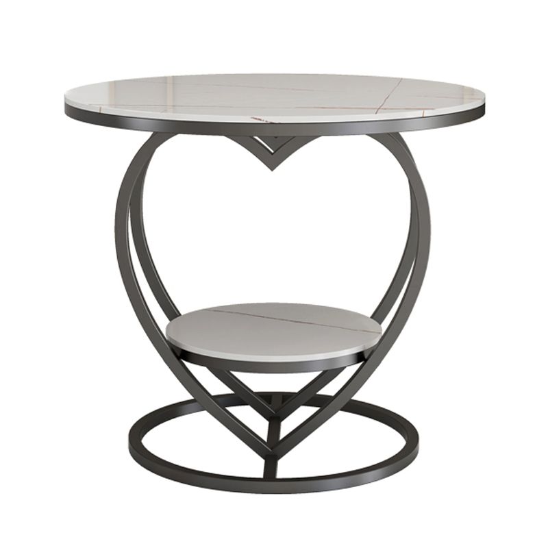 Modern 19.6"/23.6" Tall Round Slate Top Side Table Iron Abstract End Table Clearhalo 'Coffee & Accent Tables' 'End & Side Tables' 'end_side_tables' 'furn' 'furn_end_side_tables' 'Furniture' 'Living Room Furniture' 1200x1200_e386c431-0c93-41fc-97d9-e011aa96e693