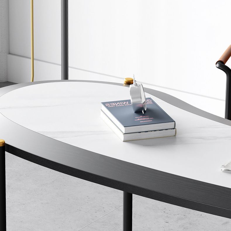 Contemporary Writing Desk Home Stone Office Desk with Black Legs Clearhalo 'furn' 'furn_office_desk' 'Furniture' 'Office Desks' 'Office Furniture' 'office_desk' 1200x1200_e388c609-403f-4791-a994-1020e681c663