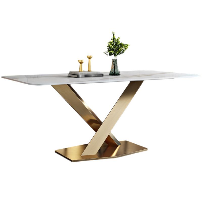 Traditional Luxury Rectangle Dining Site Table Stone Furniture with Pedestal Base Clearhalo ' dining_table' 'Dining Tables & Seating' 'Dining Tables' 'furn' 'furn_dining_table' 'Furniture' 'furniture_dining_table' 'Kitchen & Dining Furniture' 'kitchen&dining_furn' 'kitchen' 'kitchen_dining_table' 1200x1200_e389960d-f0ef-4961-82be-ee751cdc9bc0