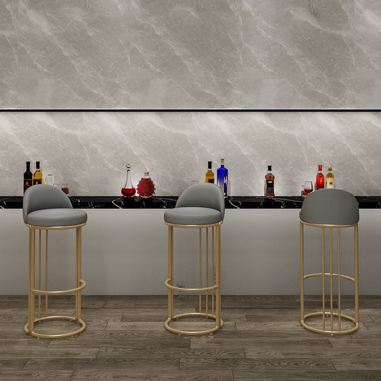 Glam Armless Backrest Counter Stool Iron Restaurant Bar Stool with Cushion and Pedal Clearhalo 'Bar Furniture' 'Bar Stools' 'bar_stools' 'furn' 'furn_bar_stools' 'Furniture' 'Kitchen & Dining Furniture' 1200x1200_e38b0ea9-29dd-4a2e-af56-fb6b9e989955