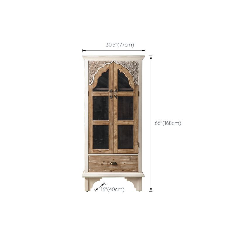 Industrial Wood Accent Cabinet Distressed Finish Fretwork Accent Cabinet Clearhalo 'Cabinets & Chests' 'cabinets_chests' 'furn' 'furn_cabinets_chests' 'Furniture' 'Living Room Furniture' 1200x1200_e38b31ab-d4b3-4778-afaa-7b31136c0a2a