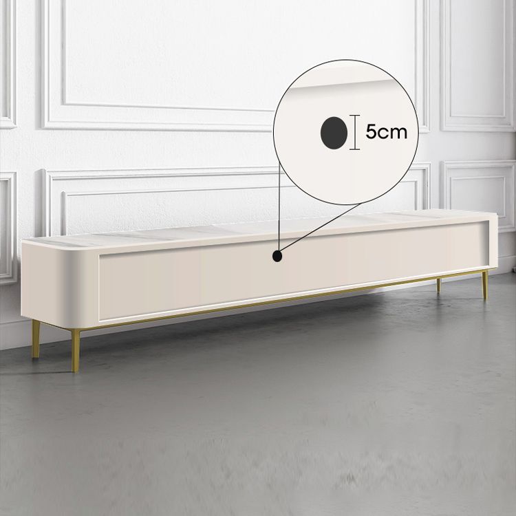 Singer de la consola de televisión de piedra sinterizada casera escandinava de televisión con patas de metal