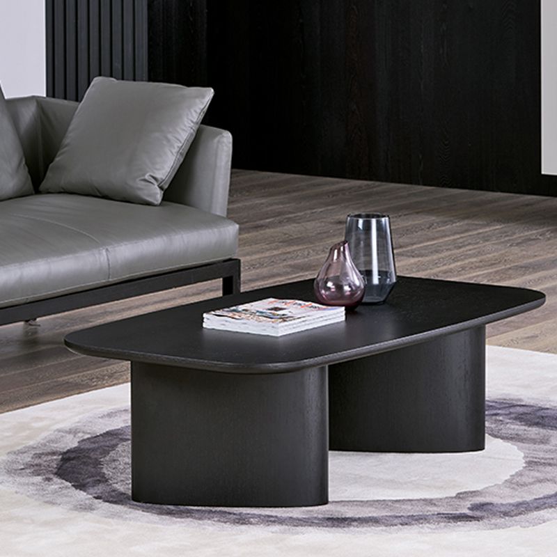 Rechteck Esstisch Massivholz Esstisch mit doppelter Sockel