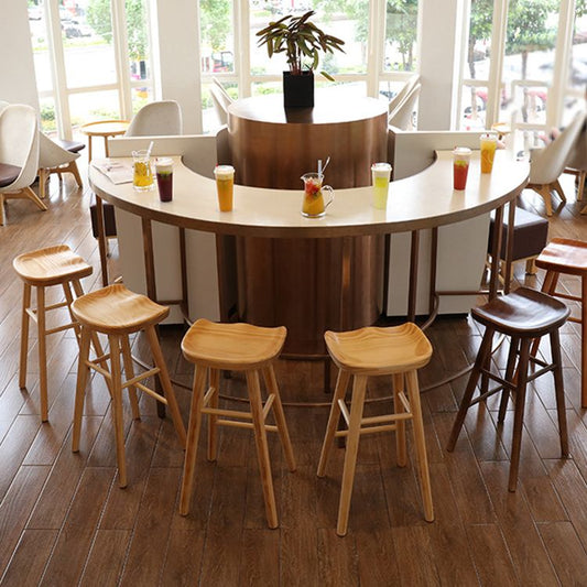Coffee Shop Contemporary Wood Seat Barstool Wood 4 Legs Bar Stool with Pedal Clearhalo 'Bar Furniture' 'Bar Stools' 'bar_stools' 'furn' 'furn_bar_stools' 'Furniture' 'Kitchen & Dining Furniture' 1200x1200_e38d8a4b-c951-4a29-90ab-54ccfc3102fa