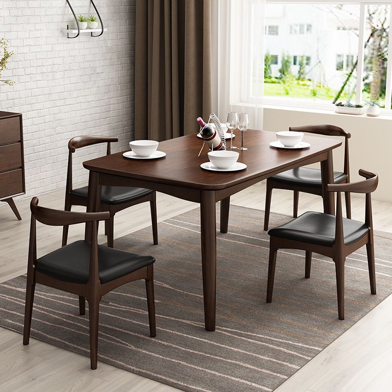 Rectangle Wood Dining Table Contemporary Dinner Table with 4 Legs Clearhalo 'Dining Tables & Seating' 'Dining Tables' 'dining_table' 'furn' 'furn_dining_table' 'Furniture' 'Kitchen & Dining Furniture' 1200x1200_e38f15d5-ebad-497b-8131-9640167efbf4