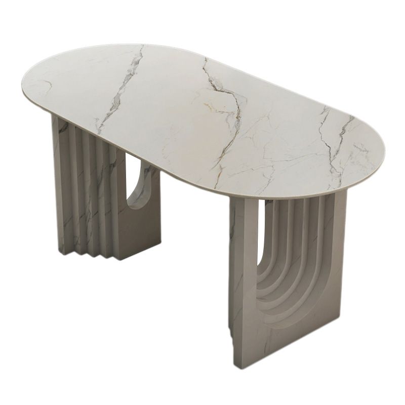 47.24''L Contemporary Sintered Stone Table White Dining Table with Double Pedestal Bases Clearhalo ' dining_table' 'Dining Tables & Seating' 'Dining Tables' 'furn' 'furn_dining_table' 'Furniture' 'furniture_dining_table' 'Kitchen & Dining Furniture' 'kitchen&dining_furn' 'kitchen' 'kitchen_dining_table' 1200x1200_e38f480b-ebf5-4cad-a48a-20836a697c5a
