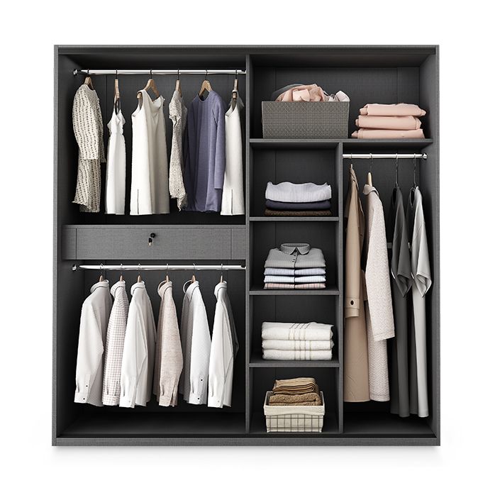 Asta di stoffa del guardaroba in vetro in stile contemporaneo incluso l'armadio del guardaroba per la casa