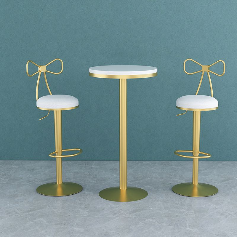 Glam Liftable Backrest Counter Stool Iron Cafe Bar Stool with Cushion and Pedal Clearhalo 'Bar Furniture' 'Bar Stools' 'bar_stools' 'furn' 'furn_bar_stools' 'Furniture' 'furniture_bar_stools' 'Kitchen & Dining Furniture' 1200x1200_e38fa94a-594a-4dff-9a0a-6cf03704ab58