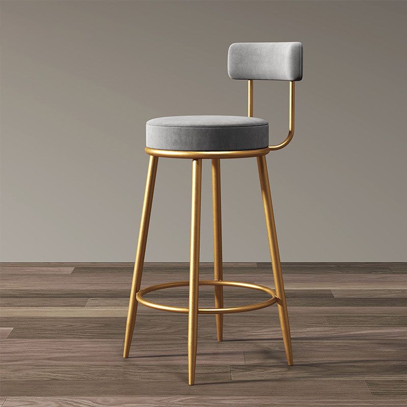 Nordic Style Upholstered Fabric Stools Armless Round Barstools for Home Use Clearhalo 'Bar Furniture' 'Bar Stools' 'bar_stools' 'furn' 'furn_bar_stools' 'Furniture' 'furniture_bar_stools' 'Kitchen & Dining Furniture' 1200x1200_e38fb1e5-2506-4575-968d-ba04fdf9ec70