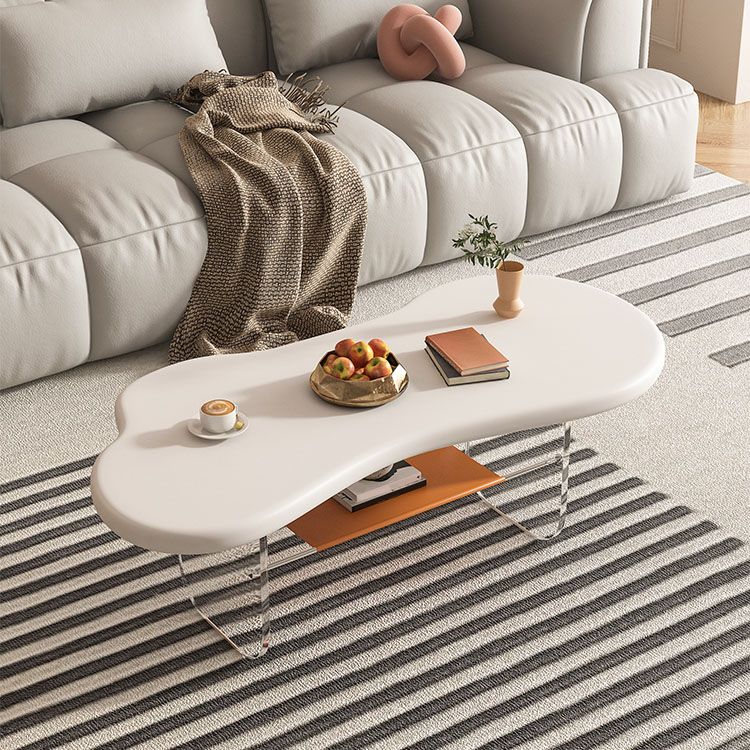 Modern White Trestle Coffee Table Geometric Manufactured Wood Cocktail Table Clearhalo 'Coffee & Accent Tables' 'Coffee Tables' 'coffee_tables' 'furn' 'furn_coffee_tables' 'Furniture' 'Living Room Furniture' 1200x1200_e38fc69d-c995-48a4-bcb2-120e04b8c291