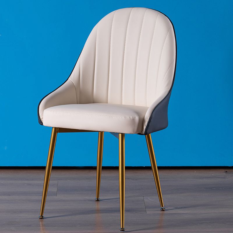 Glam Dining Room Chair Solid Back Side Chair with 4 Metal Legs for Home Use Clearhalo ' kitchen&dining_furn' 'Dining Chairs' 'Dining Tables & Seating' 'dining_chair' 'furn' 'furn_dining_chair' 'Furniture' 'furniture_dining_chair' 'Kitchen & Dining Furniture' 'kitchen' 1200x1200_e39005b7-91a3-4c85-8292-602bdd30cff2