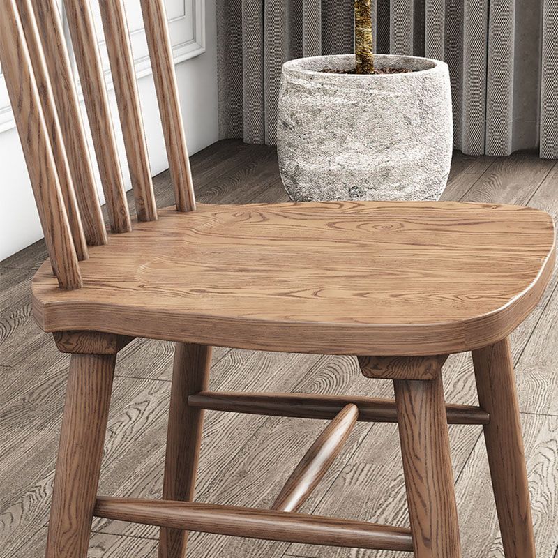 Houten keuken eetkamerstoel lat achterzijde stoel in natuurlijke