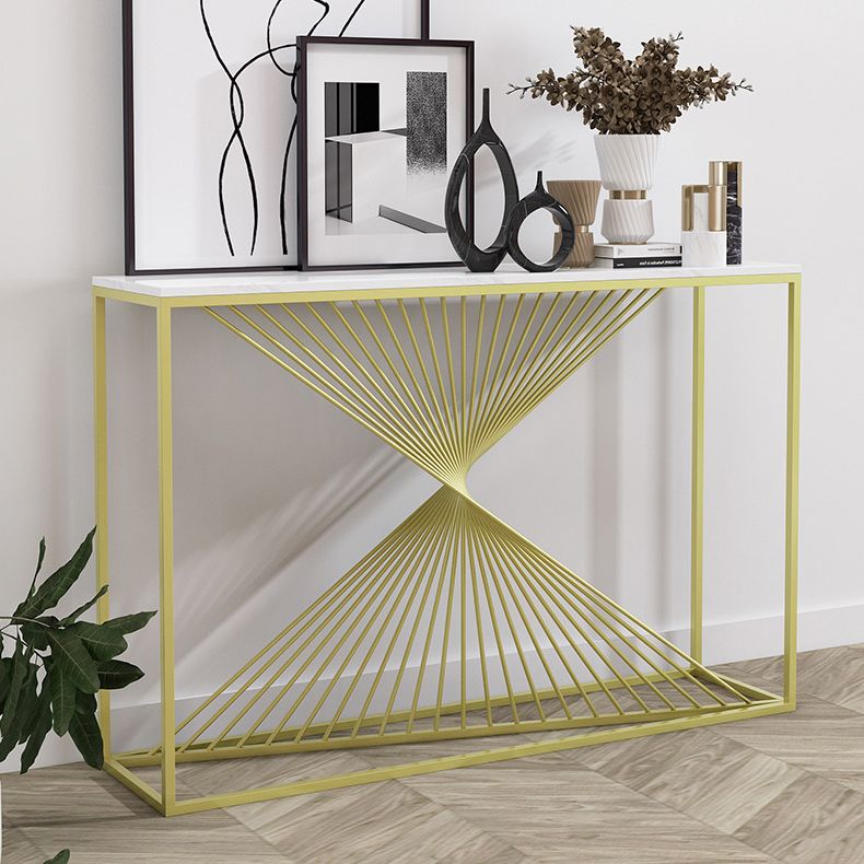 Marble Modern Console Table 11.81-inch Wide Rectangle Accent Table Clearhalo 'Console Tables' 'console_tables' 'Entry & Mudroom Furniture' 'furn' 'furn_console_tables' 'Furniture' 1200x1200_e393aacc-d2ec-4b9b-9579-6f607641ff3f