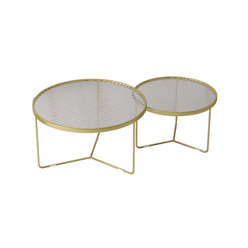 Modern Round Coffee Table Glass Top Nesting Coffee Table Set Clearhalo 'Coffee & Accent Tables' 'Coffee Tables' 'coffee_tables' 'furn' 'furn_coffee_tables' 'Furniture' 'Living Room Furniture' 1200x1200_e395c5e9-0eeb-4bcf-b9a5-aa3fe7224161