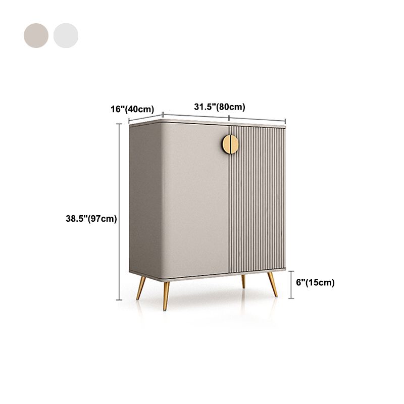 Glam Buffet Server con scaffali regolabili in legno e server di pranzo in pietra