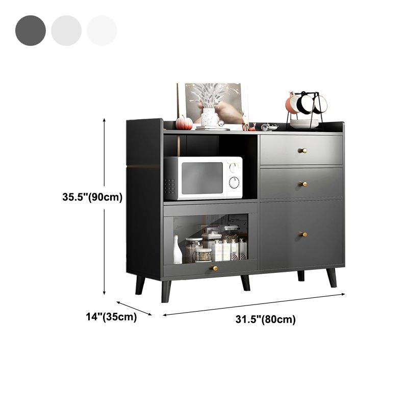 Modern Solid Wood Sideboard Table 1-Drawer Sideboard in Gray Clearhalo 'buffet_sideboard' 'Buffets & Sideboards' 'furn' 'furn_buffet_sideboard' 'Furniture' 'furniture_buffet_sideboard' 'Kitchen & Dining Furniture' 1200x1200_e3986994-3c58-45b5-a38c-f08db4ae9e9a