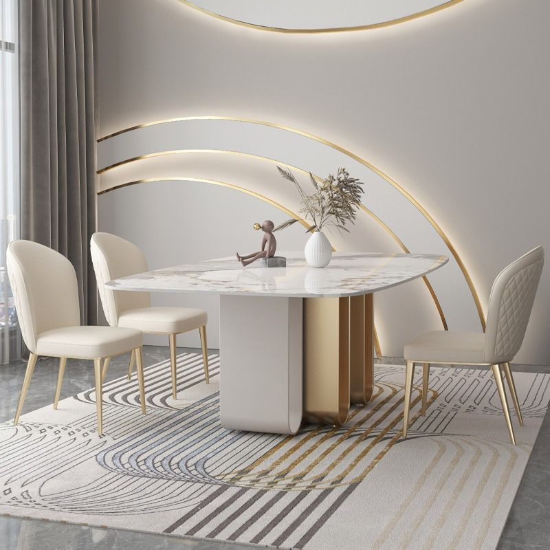 Designer Style 1/2/4/5/6/9 Pieces Dining Set Sintered Stone Dining Table Set Clearhalo 'Dining Room Sets' 'Dining Tables & Seating' 'dining_room_set' 'furn' 'furn_dining_room_set' 'Furniture' 'furniture_dining_room_set' 'Kitchen & Dining Furniture' 1200x1200_e398d7e3-77e1-4ec3-a046-209274895c8f