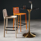 Contemporary Round Pedestal Bar Dining Table with Metal Base Clearhalo 'Bar Furniture' 'Bar Tables' 'bar_tables' 'furn' 'furn_bar_tables' 'Furniture' 'Kitchen & Dining Furniture' 1200x1200_e39a3f9e-da40-4fe3-b7e6-eafa096f1e70