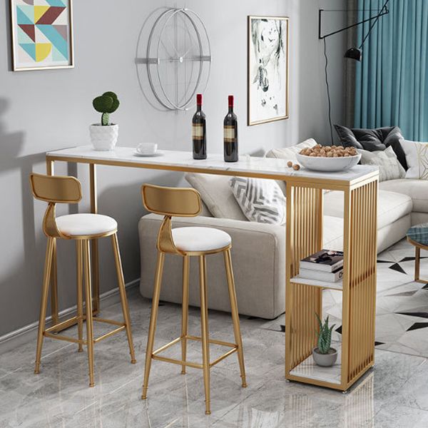 Glam Table and Stool 1/2/3 Pieces Pub Table Set for Dining Room Clearhalo 'Bar Furniture' 'furn' 'furn_home_bar_bar_sets' 'Furniture' 'Home Bars & Bar Sets' 'home_bar_bar_sets' 'Kitchen & Dining Furniture' 1200x1200_e39c190e-5dd0-4061-9ea2-1d6760ee1956