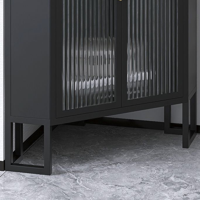 35.5 "H Modern Stone Buffet aparador 2 Puertas de vidrio Servidor de buffet de comedor