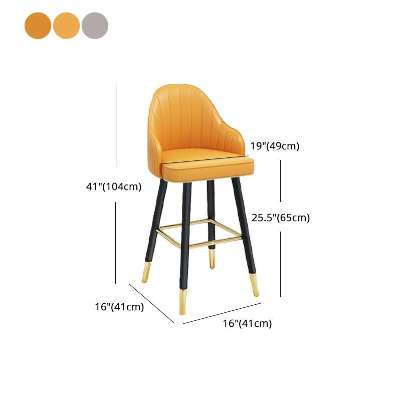 Scandinavian Full Back Swivel Barstool Restaurant Leather Stool Clearhalo 'Bar Furniture' 'Bar Stools' 'bar_stools' 'furn' 'furn_bar_stools' 'Furniture' 'furniture_bar_stools' 'Kitchen & Dining Furniture' 1200x1200_e39d19d9-e5eb-46a5-9421-a99d8a5df237