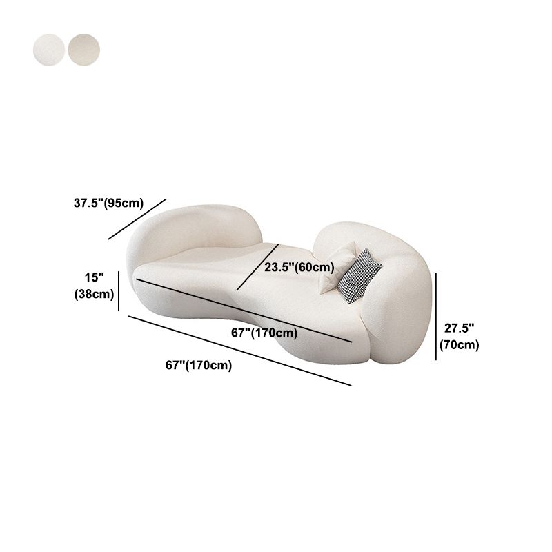 Beige Contemporary Standard Armless Sofa Curved Sofa for Living Room, Apartment Clearhalo 'furn' 'furn_sofas' 'Furniture' 'Living Room Furniture' 'Sofa' 'sofas' 1200x1200_e39d57dc-a24a-48d4-af43-32352b13b663