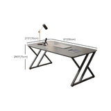 オフィス用の現代的な石造りのデスク曲線灰色のライティングデスク