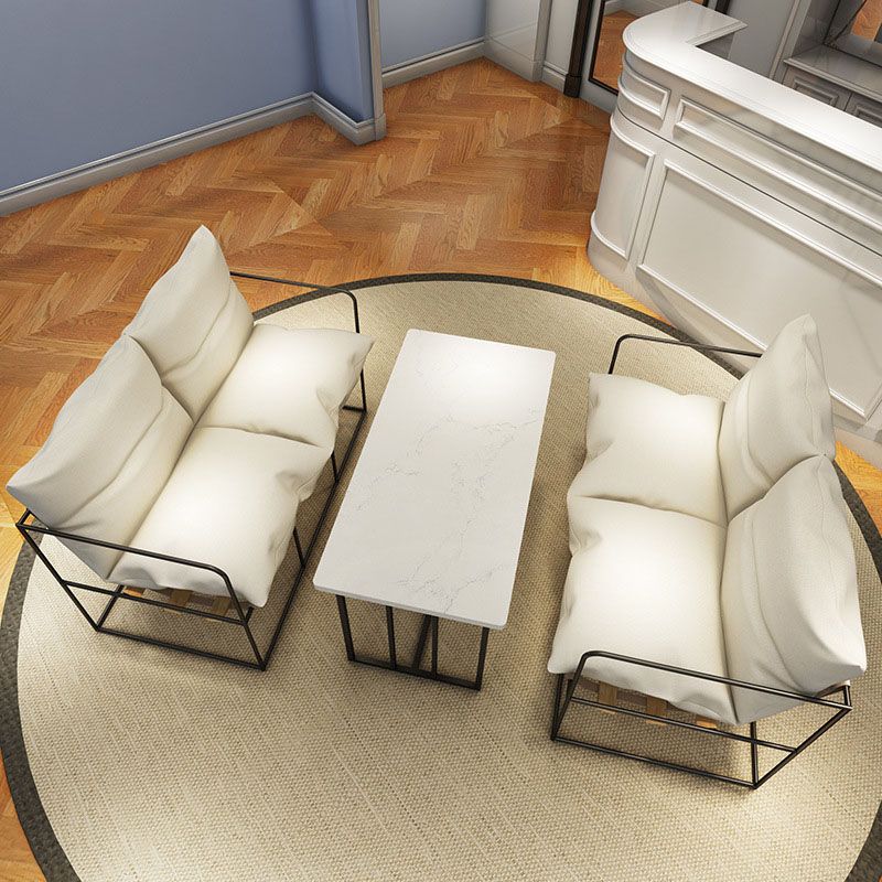 Standaard bank 26,7 "W vierkante armbank met metalen frame voor woonkamer