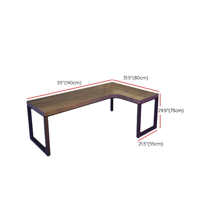 Modern Solid Wood Office Desk L-Shape Writing Desk with Shelf for Office Clearhalo 'furn' 'furn_office_desk' 'Furniture' 'Office Desks' 'Office Furniture' 'office_desk' 1200x1200_e39ed0ff-c3b4-4fd4-ba8e-f61808291993