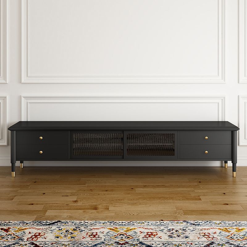 Console multimediale nera industriale 19,6 "Altezza console multimediale in legno