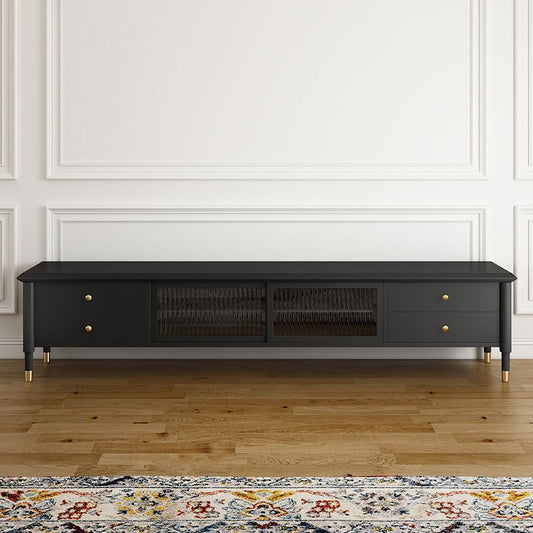 Console multimediale nera industriale 19,6 "Altezza console multimediale in legno