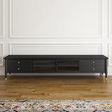 Console multimediale nera industriale 19,6 "Altezza console multimediale in legno