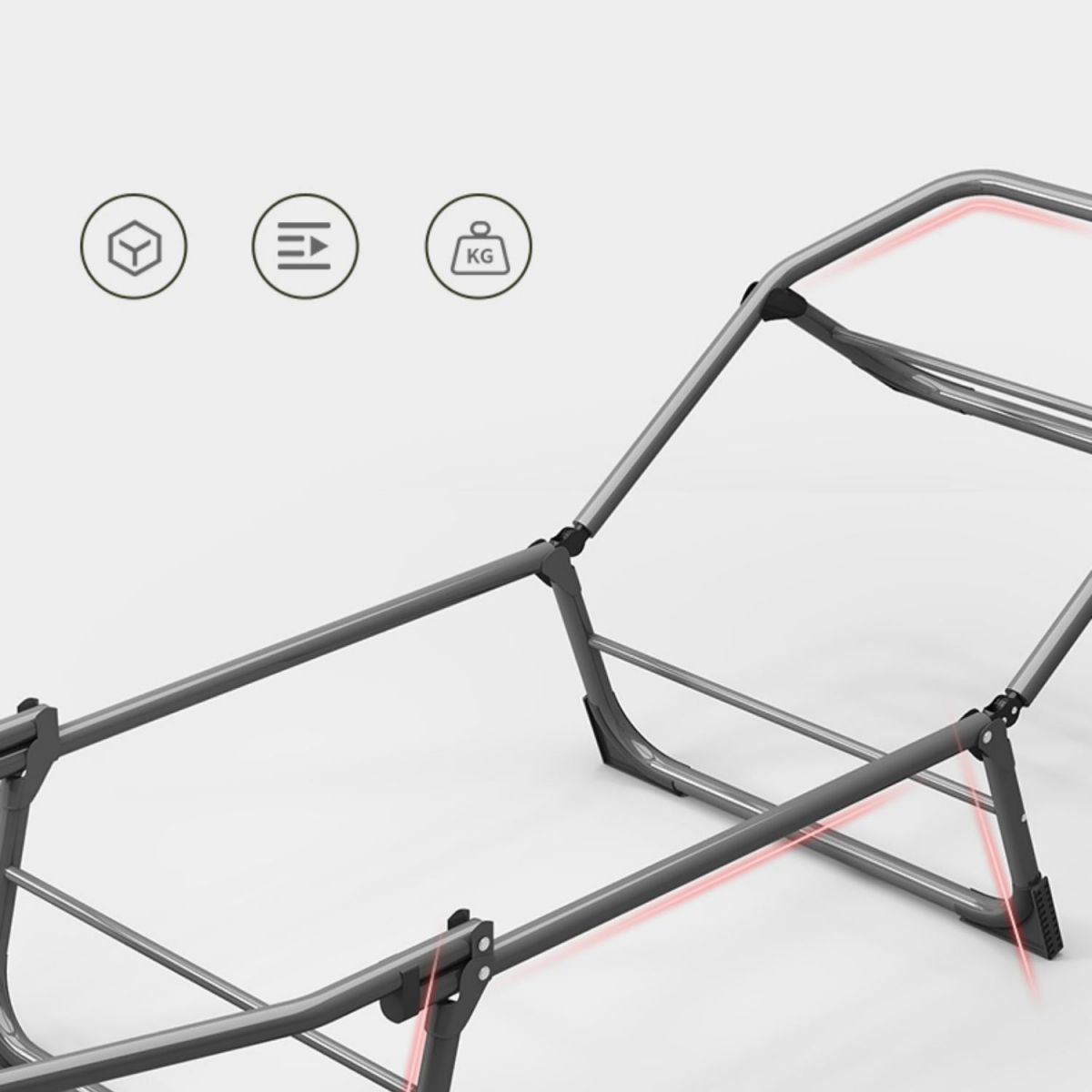 Metallrahmen Standard Liege 25,59 "breitklappbarer Liegestuhl