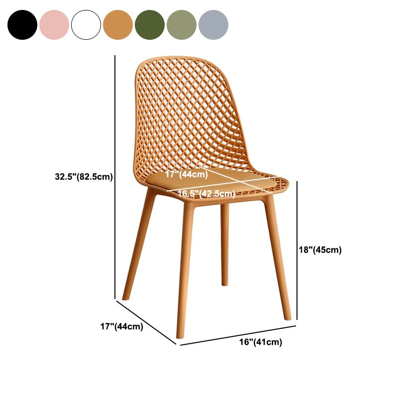 Sillas de comedor de estilo contemporáneo sillas sin brazos con patas de plástico para el hogar