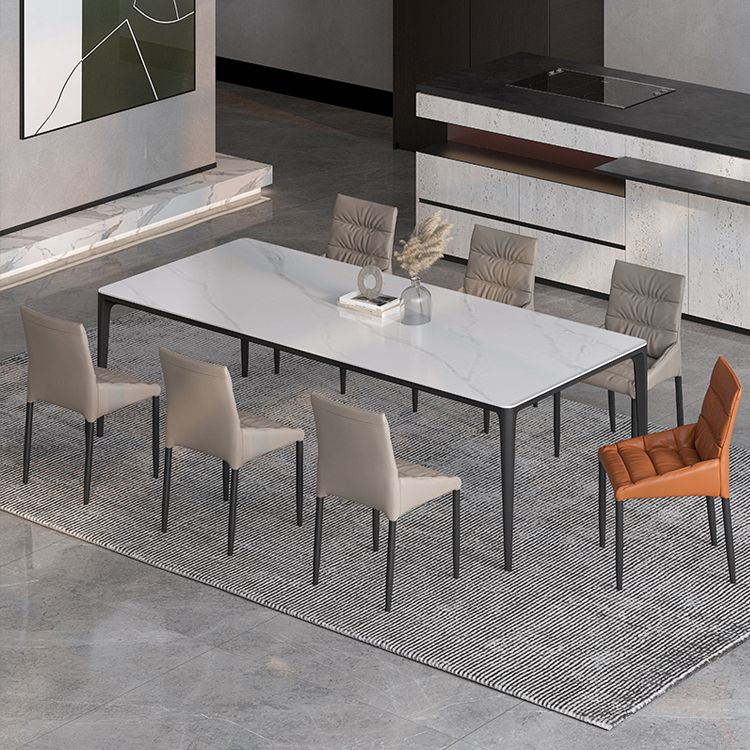 Rectangle Shape Dining Table Industrial Sintered Stone Table with 4 Legs Clearhalo ' dining_table' 'Dining Tables & Seating' 'Dining Tables' 'Furniture' 'furniture_dining_table' 'Kitchen & Dining Furniture' 'kitchen&dining_furn' 'kitchen' 'kitchen_dining_table' 1200x1200_e3a3e3c4-f72e-4e6f-a5bc-ac25a2a01f7d
