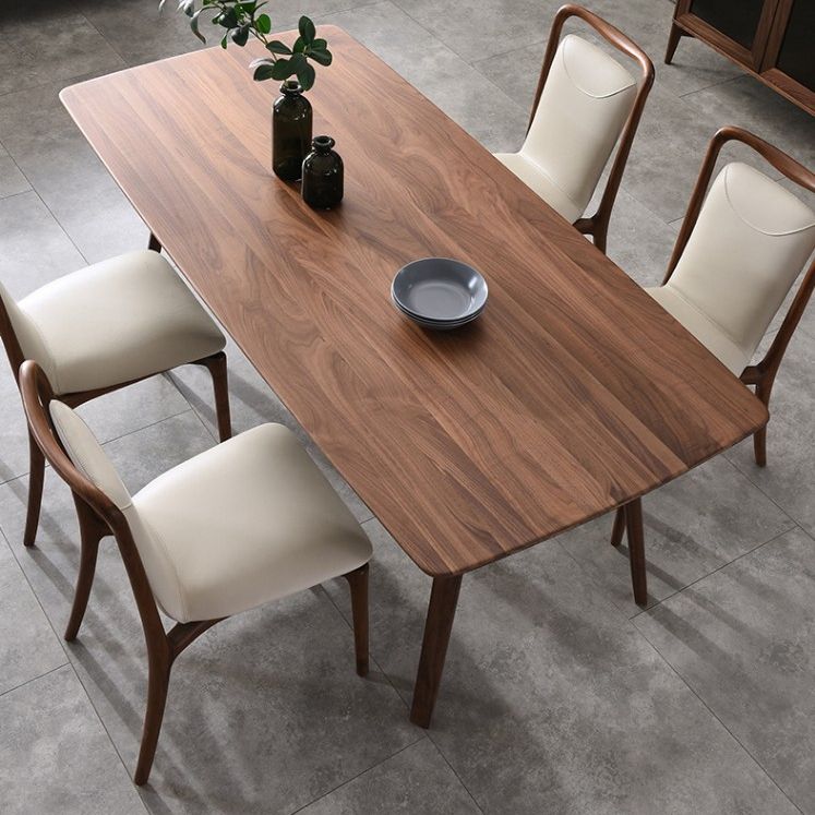 Contemporary Dark Brown Rectangular Wooden Dining Table with 4 Foot Clearhalo 'Dining Tables & Seating' 'Dining Tables' 'dining_table' 'furn' 'furn_dining_table' 'Furniture' 'Kitchen & Dining Furniture' 1200x1200_e3a44b07-1528-4085-af6d-250a60bb5526
