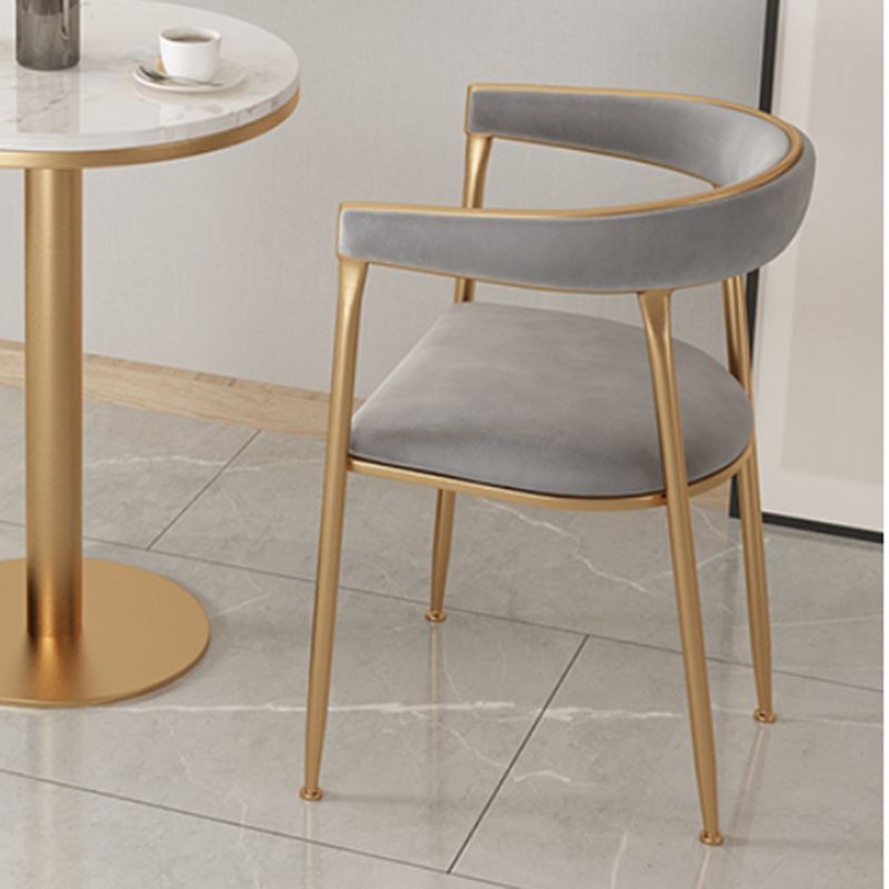 Glam Style Dining Arm Chair Upholstered Open Back Dining Chair for Indoor Clearhalo 'Dining Chairs' 'Dining Tables & Seating' 'dining_chair' 'furn' 'furn_dining_chair' 'Furniture' 'furniture_dining_chair' 'Kitchen & Dining Furniture' 1200x1200_e3a51e34-c49b-4183-85a8-ad78333d3a54