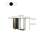 16 Inch Wide Glam Accent Table Rectangle Stone Console Table for Hall