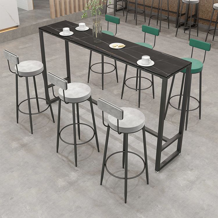 Industrial Style Rectangle Bar Table Stone Fixed Bar Dining Table Clearhalo 'Bar Furniture' 'Bar Tables' 'bar_tables' 'furn' 'furn_bar_tables' 'Furniture' 'Kitchen & Dining Furniture' 1200x1200_e3a87e87-90cb-4d63-855c-d3ed29d1e364