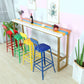 Industrial Wood Bar Table with Rectangle Table Top Trestle Table - 42" H Clearhalo 'Bar Furniture' 'Bar Tables' 'bar_tables' 'furn' 'furn_bar_tables' 'Furniture' 'furniture_bar_tables' 'Kitchen & Dining Furniture' 1200x1200_e3ab4400-bf14-491b-b535-4941ef0b42c3