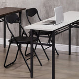 Sedia da ufficio imbottita in pelle nera.