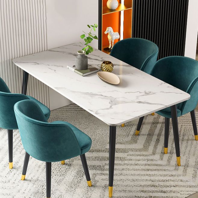 Modern Indoor 1/4/5/7 Pieces Dining Set Rectangle Stone Top Legs Dinette Set Clearhalo 'Dining Room Sets' 'Dining Tables & Seating' 'dining_room_set' 'furn' 'furn_dining_room_set' 'Furniture' 'Kitchen & Dining Furniture' 1200x1200_e3acc7fc-5ec6-4c81-990c-9632238db2ad