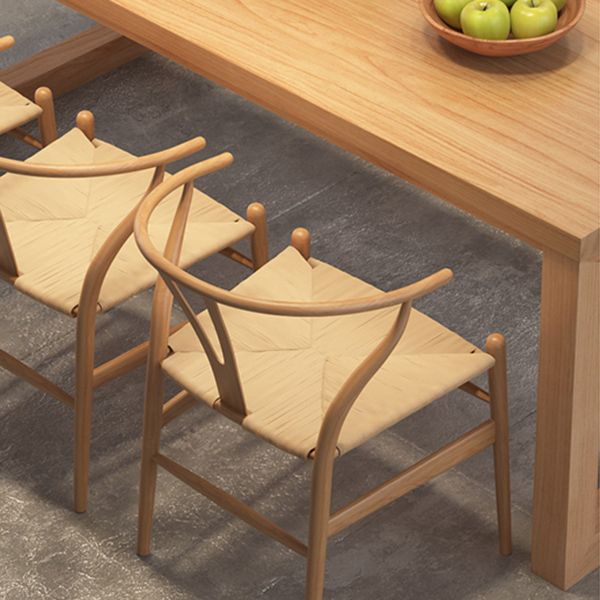 Dinettetafel in Simplicity-stijl Rechthoek massief houten eettafel in naturel