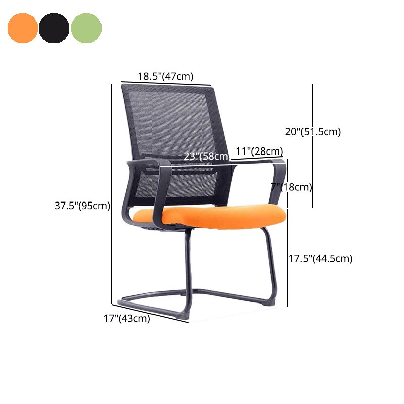 Modern Metal Conference Chair with Mid Back Breathable AirGrid Home Office Chair Clearhalo 'furn' 'furn_office_chair' 'Furniture' 'Office Chairs' 'Office Furniture' 'office_chair' 1200x1200_e3b62767-de24-44bd-90f2-ff64a43a8f94