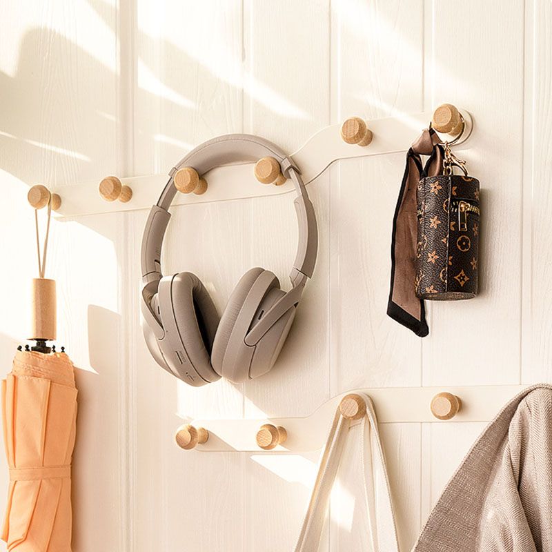 Metal and Wood Coat Rack Contemporary Style Home Wall Hanging Coat Hanger Clearhalo 'Entry & Mudroom Furniture' 'furn' 'furn_hall_tree_coat_racks' 'Furniture' 'Hall Trees & Coat Racks' 'hall_tree_coat_racks' 1200x1200_e3b62f65-d7f2-4719-afa3-ce82b61cd948