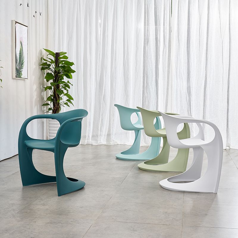 Scandinavian Plastic Dining Arm Chairs Solid Back Chair for Home Clearhalo ' kitchen&dining_furn' 'Dining Chairs' 'Dining Tables & Seating' 'dining_chair' 'furn' 'furn_dining_chair' 'Furniture' 'furniture_dining_chair' 'Kitchen & Dining Furniture' 'kitchen' 1200x1200_e3b833cf-c06d-456d-a762-3dc8e4b354db